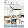 thumbnail image 2 of Zardon 70in Farmhouse Ceiling Fan with Remote Control No Light, 6 Speeds, Reversible, Low Profile Flush Mount Ceiling Fan for Indoor, Outdoor, Black, 2 of 7