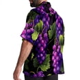thumbnail image 3 of Grape Men's Hawaiian Poplin Casual Printed Button Down Short Summer Beach Shirts, Unisex, 3 of 6