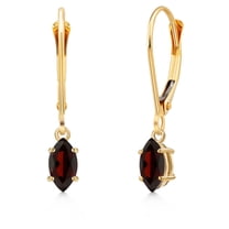 Gem Stone King 14K Yellow Gold Red Garnet Earrings for Women | 0.52 Cttw | Gemstone January Birthstone | Marquise 6X3MM