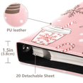 thumbnail image 3 of FORMRS 3 Ring Photo Album 4"x6" Self Adhesive Large Capacity PU Leather Cover, Brown Hand Drawn Cups, 3 of 8