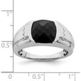 thumbnail image 3 of 14K White Gold Onyx And Diamond Mens Ringsize 10 (Width 2.2 To 10) - Jbsp, 3 of 5