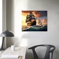 thumbnail image 3 of ONETECH Poster Modern Artwork Decoration Steampunk Pirate Brigantine Ship and Royal Navy 16\x12\, 3 of 4