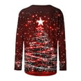 thumbnail image 5 of Long Sleeve Shirts for Womens 2025 Christmas TShirts Casual Trendy Xmas Tree Printing Blouses Soft Crewneck Christmas Shirt Pullover Tops, 5 of 9