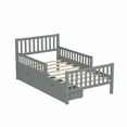 thumbnail image 6 of Euroco Wood Twin Size Platform Bed with Guardrails and Drawers for Kids Teens Toddlers, Gray, 6 of 11