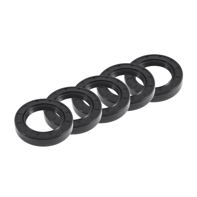 Unique Bargains Sello de Aceite Universal TC Doble Labio con Resorte de Acero Anillo de Sello de Eje Rotativo 40x62x12mm Alta Presión Caucho NBR Negro 5pcs