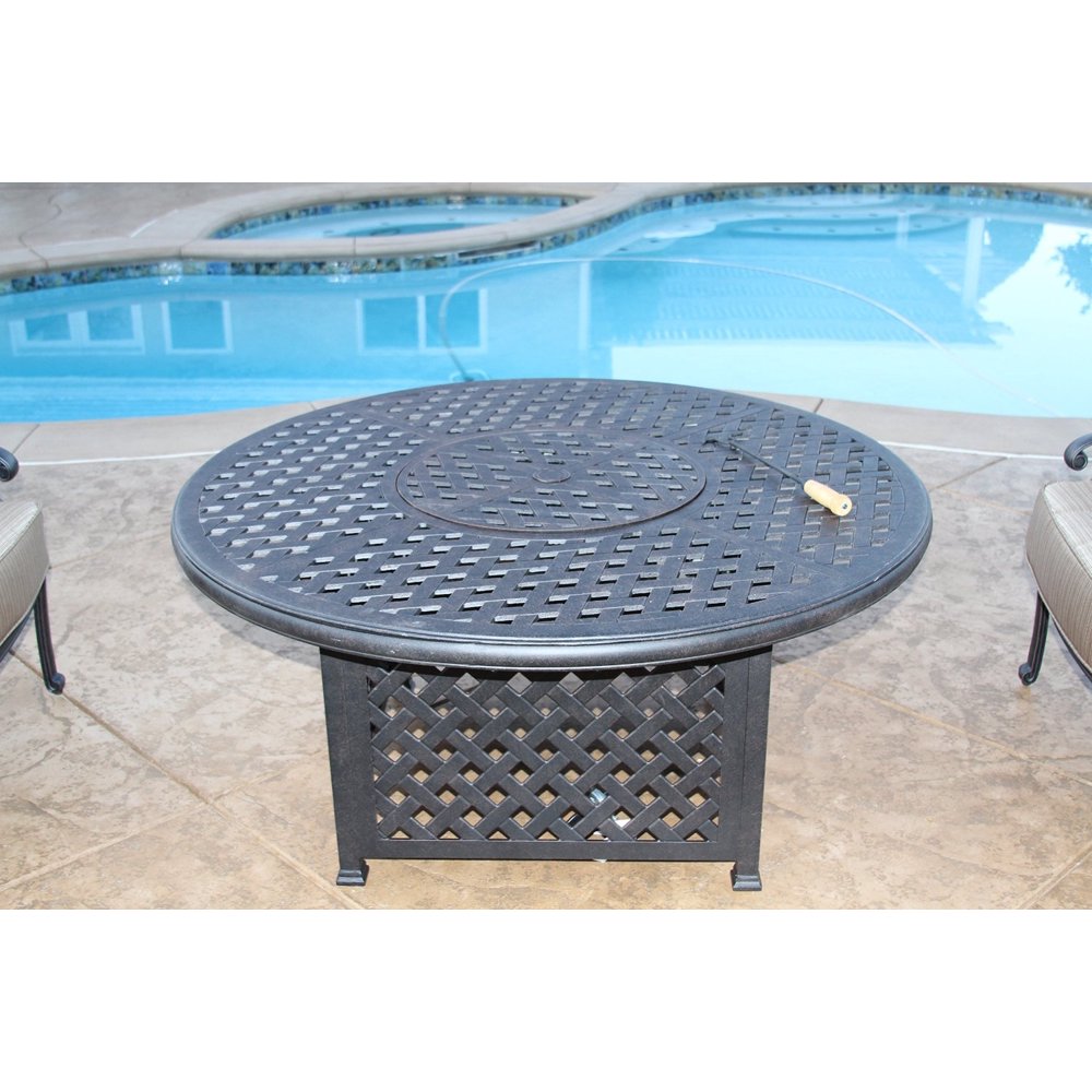 Nassau Outdoor Patio 52" Round Fire Pit Enclosure with Burner