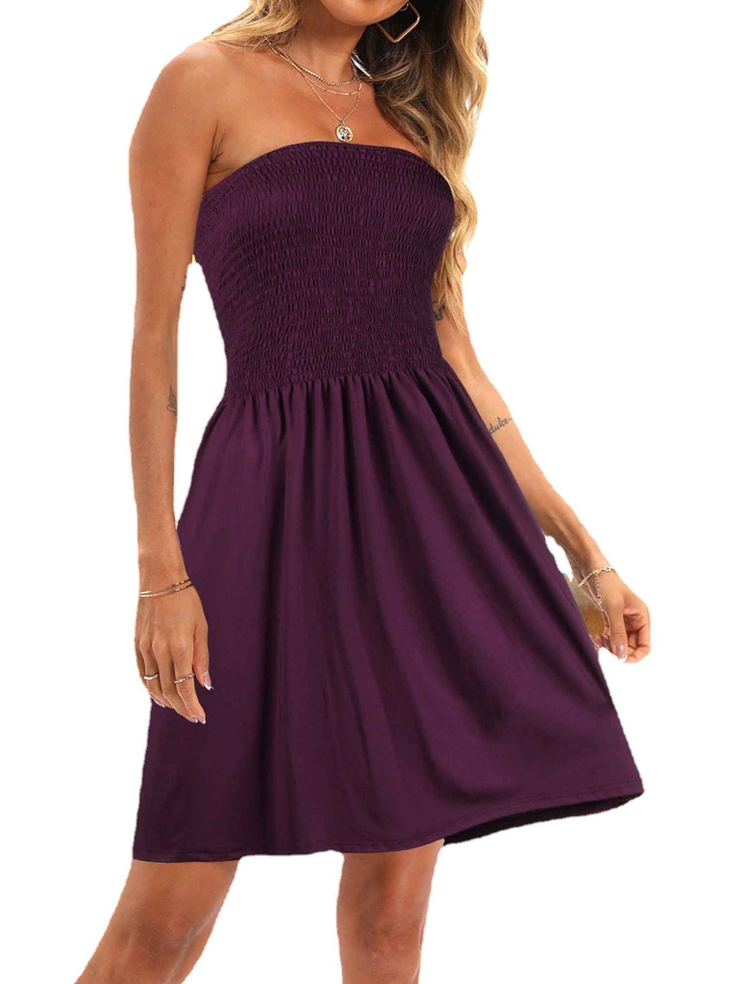 Uerlsty Womens Strapless Boob Tube Mini 