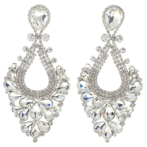 Large Rhinestone Chandelier Earrings