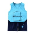 thumbnail image 2 of 2Pcs Baby Girls Outfit Clearance Toddler Kids Baby Boys Girls Fashion Cute Sleeveless Vest ShortsPrint Casual Suit, 2 of 4