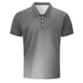 thumbnail image 4 of Umfun Men Ombre Gradient Short Sleeve Shirt Spread Collar with Partial Button Placket Slim Fit for Casual and Streetwear, 4 of 8