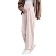 thumbnail image 2 of Purcolt Womens Maternity Over The Belly Wide Leg Pants Stretchy High Waist Loose Fit Baggy Pregnancy Pants Business Work Office Trousers, 2 of 6