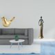 thumbnail image 2 of Estatua de animales con pájaros dorados, decoración moderna para el hogar, escultura decorativa para escritorio, oficina, repisa, sala de estar, regal, 2 of 8