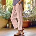 thumbnail image 1 of Red Sweatpants Women's Retro Striped Design Loose Pocket Patchwork Casual Pants, 1 of 5