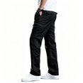 thumbnail image 2 of Men Stretch Cargo Trousers Light Multi Storage Reinforced Ripstop Field Travel Pants S-XL（1 piece）, 2 of 10