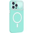 thumbnail image 2 of for iPhone 14 Pro Max Magnetic Case with Window Camera Lens Protection [Compatible with MagSafe] Women Men Soft Silicone Shockproof Protective Cover for iPhone 14 Pro Max 6.7 inch, Teal, 2 of 10
