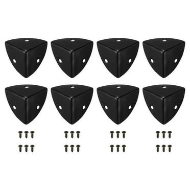 8 Pcs Furniture Corner Edges Protector, 28mm Metal Edge Guard with Screws, Black
