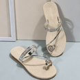 thumbnail image 6 of Bibifish Womens Slide Sandals Rhinestone Strappy Open Toe Mule Slippers Summer Fashion Casual Beach Shoes, 6 of 8