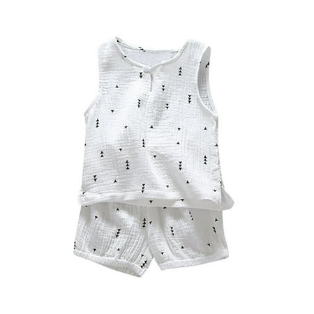 

DNDKILG Infant Baby Toddler Girls Boy Outfits Summer Clothes Set Tank Top and Shorts Set Short Sleeve with Beige 6M-5Y 120