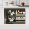 thumbnail image 6 of Blind Corner Cabinet Pull Out Organizer, 14 Inch 2 Tiers Swing Tray Blind Corner Cabinet Pull Out with 4 Separate Baskets for Kitchen Cabinets, 6 of 24