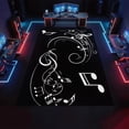 thumbnail image 4 of Black White Music Area Rugs, Simple Musical Note Design Carpet, Ultra Soft Washable Non Slip Low Pile Rug for Gameroom Bedroom Living Room Playroom Home Decor Mat 3x4ft, 4 of 8