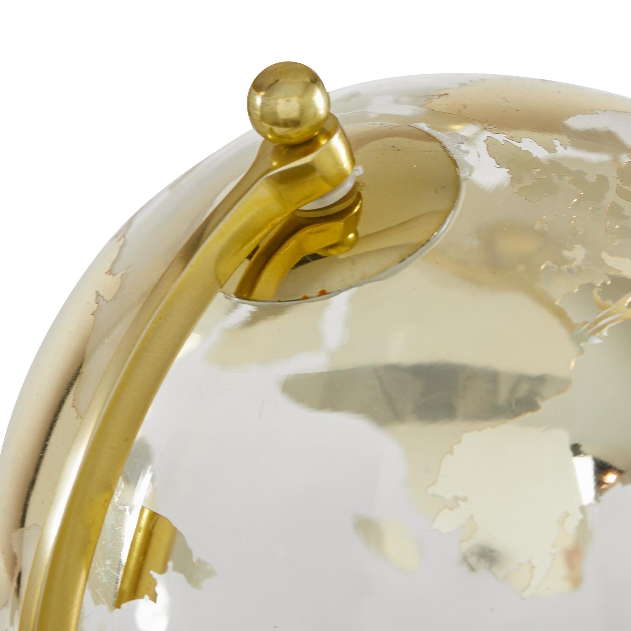 DecMode 8" Gold Globe with Marble Base and Tiered Base