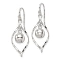 thumbnail image 3 of FJC Finejewelers 925 Sterling Silver Polished Twisted and Ball Dangle Earrings 40 x 14 mm, 3 of 6