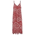thumbnail image 6 of Pretty Bohemian Art Paisley Red And White Sleeveless Dress Dresses Women Summer Women's Summer Clothing, 6 of 9