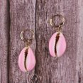 thumbnail image 4 of Bold Cowrie Shell Hoop Earrings Gold Hoops Beach Earrings Summer Jewelry, 4 of 5