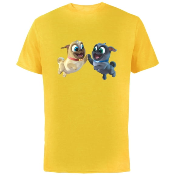 Disney Puppy Dog Pals Rolly Bingo High Five - Short Sleeve Cotton T-Shirt for Adults -Customized-Yellow
