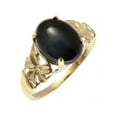thumbnail image 2 of Genuine natural black coral ring Hawaiian plumeria flower solid 14k yellow gold, 2 of 5