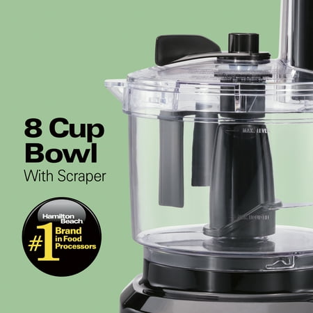 Hamilton Beach - 8 Cup Food Processor with Built-In Bowl Scraper - Black
