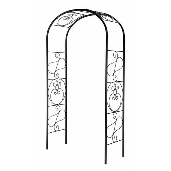 7''L x 26''W x 81''H Wrought Iron Ferro Firenze Arbor