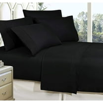 Elegant Comfort 1500 Hotel Quality Microfiber Wrinkle and Fade Resistant Cozy 6-Piece Bedding Set, King Black