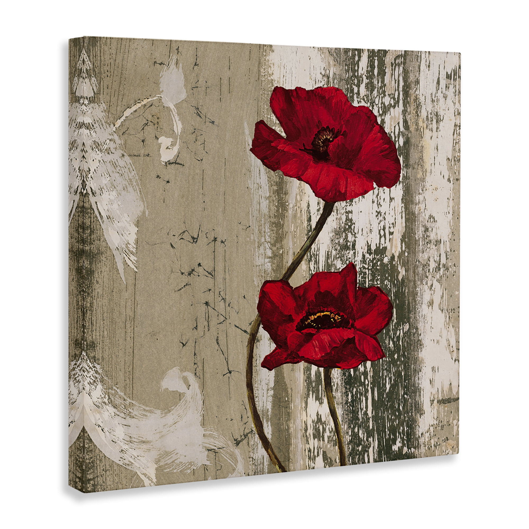 Stupell Industries Red Anemones Duo Plants & Flowers Painting Wrapped Canvas Art Print Wall Art, 24 x 24