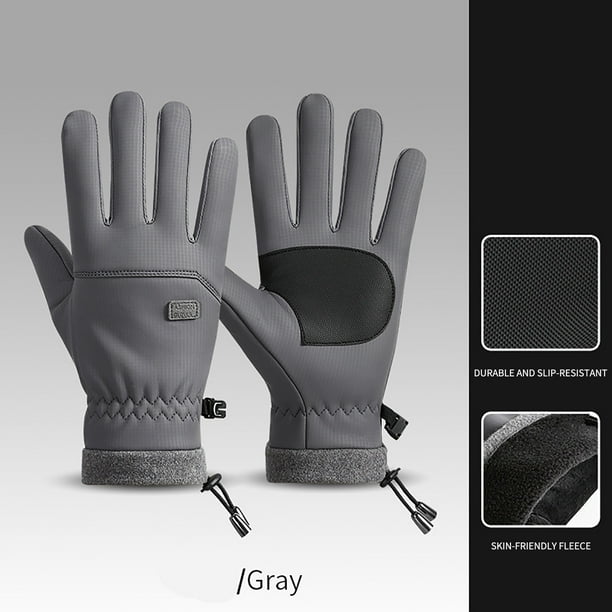 Windproof Fleece Driving Cycling Motorcycle Gloves Cold Weather Warm Lining Grip Steering Wheel Outdoor Sports Pair of 1