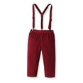 thumbnail image 4 of Gubotare Boys Wedding Outfit Baby Boy Clothes Outfit Suit Long Sleeve Gentleman Tuxedo Vest Wedding Birthday Party Suit 18 24 Months,(Red 18-24 Months), 4 of 6