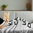 thumbnail image 3 of Keep Calm Soft Flannel Fleece Throw Blanket, Popular Phrase for Animal Lovers a Dog Portrait Purebred Domestic Pet, Cozy Plush for Indoor and Outdoor Use, 70" x 90", Black White, by Ambesonne, 3 of 5