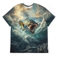 thumbnail image 3 of LAOLIUSN Men's Fishing Graphic T-Shirt, Bass Fish Water Splash Tee, Outdoor Short Sleeve Fishing Shirt, S-4XL, 3 of 7