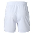 thumbnail image 4 of MRULIC mens shorts Male Summer Sport Splice White Bar Shorts Drawstring Solid Pocket Shorts Quarter Pants Men Casual Shorts White + 3XL, 4 of 6