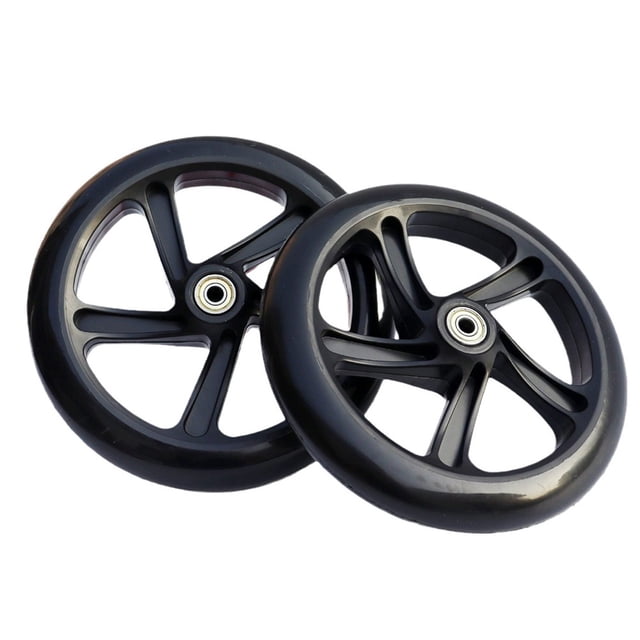 Mosiee 2 Pcs Roues de Trottinettes Diamètre de Trou Central 8 mm Roue Silencieuse en Pu Patins à Roulettes Chariot Chariot Accessoires de Roue