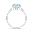 thumbnail image 2 of Angara Natural 2.2 Ct. Aquamarine Solitaire Ring in Sterling Silver for Women (Ring Size: 3.5), 2 of 9