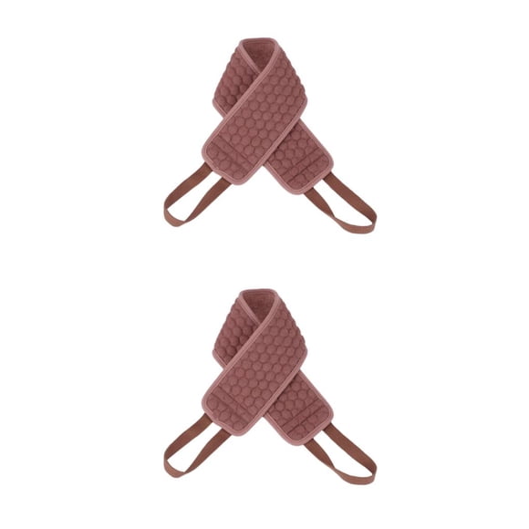 Matsuzay Frotador de espalda impermeable, fácil de limpiar y ecológico para exfoliar, toalla de baño, ducha, exfoliante corporal, café café 2Conjunto