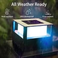 thumbnail image 3 of SHIJIU-12 Pack Solar Post Cap Lights, Outdoor RGB Color Changing Fence Post Light Solar Powered Caps for Deck, Patio, Garden Decor, High Brightness SMD LED Lighting, Fits 4x4, 5x5 or 6x6 Wooden Posts, 3 of 4