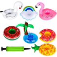 thumbnail image 1 of 7 Pack Inflatable Cup Holder Cartoon with 1 Air Pump Random Color, 1 of 2