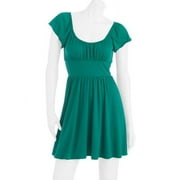 Juniors Plus Flutter-Sleeve Knit Banded Babydoll Dress