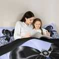 thumbnail image 5 of Homewish Kids Teens Cute Ribbon Bow-Tie Bedding Comforter Set 2pcs,Abstract Polka Dots Twin Comforter Sets Microfiber,Black Purple Breathable Bedding Set,Super Cozy Room Decor,Reversible, 5 of 8