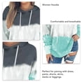 thumbnail image 4 of Sudadera informal elástica de manga larga verde para mujer, sudadera con capucha degradada XL con diseño estampado, 4 of 5