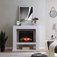 thumbnail image 4 of Pemberly Row Wood-Stainless Steel Electric Fireplace in White, 4 of 4
