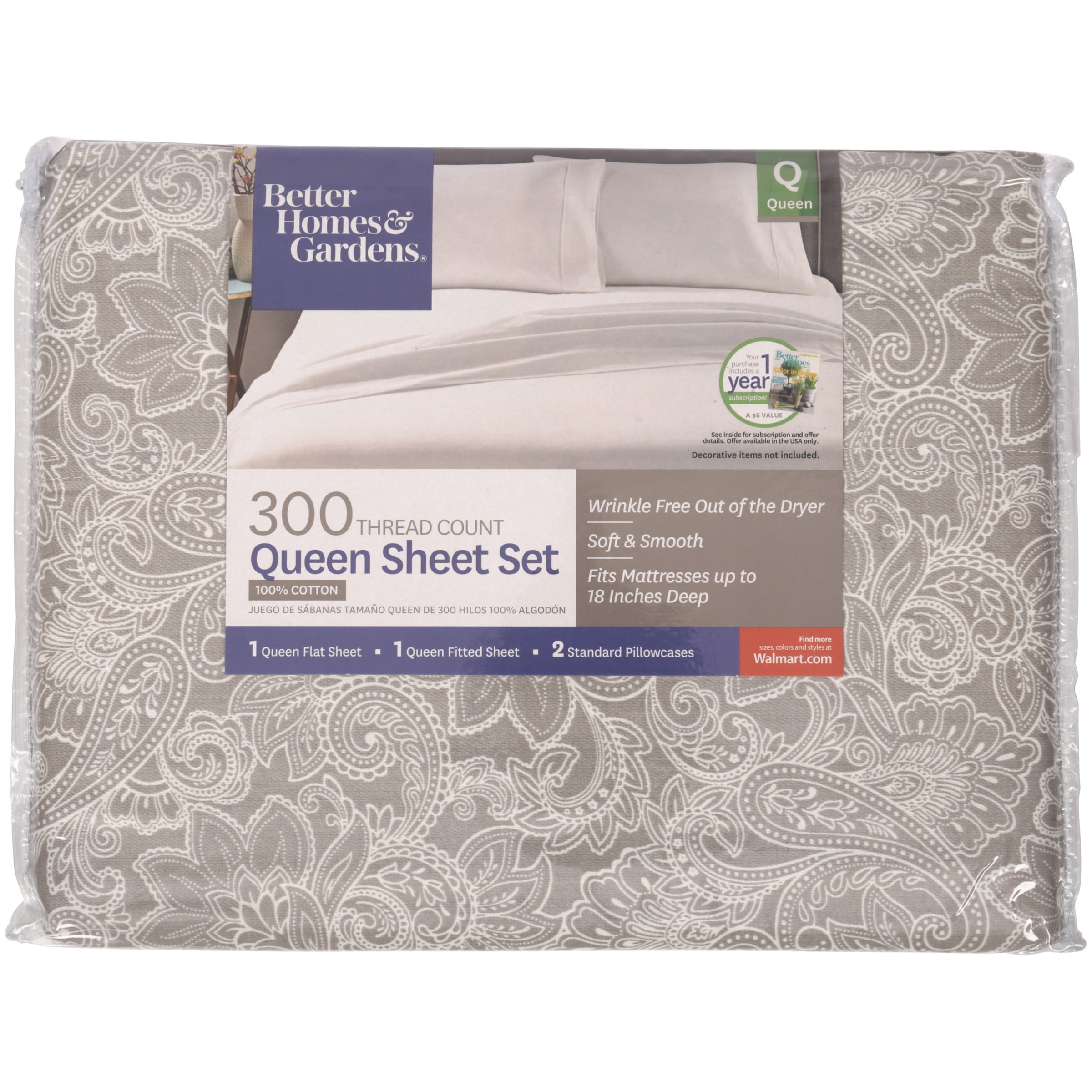 Better Homes Gardens 300 Thread Count Bedding Sheet Collection