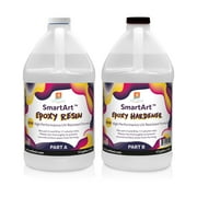 SmartArt Epoxy Resin 1 Gallon Kit | Easy to Use, Crystal Clear, Super Glossy, Durable, UV Resistant | For Arts & Crafts, Jewelry, Tabletops, Casting Molds, DIY - (1/2 gallon   1/2 gallon)